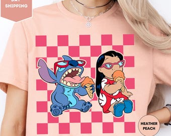 Disney Lilo and Stitch Ice Cream Shirt, Ohana Shirt, Disney Toodler Lilo and Stitch Shirt, Disneyland Trip Shirt, Disney Snack Family Shirts