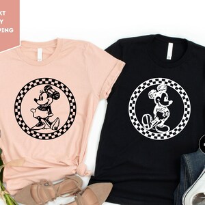 Mickey Checkered Shirt, Checkered Minnie Shirt, Couple Disney Shirt, Mickey And Friends Shirt, Mickey And Minnie Shirt, Disneyworld Shirts