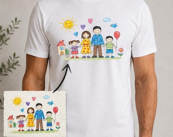 Custom Kids Drawing Shirt, Custom Children's Art Gift, Children Draw Photo Shirt for Dad Mom, Shirt With Kids Artwork, Father's Day Gift
