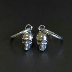 Skull Huggie Hoop Stainless Steel Earrings