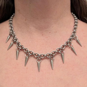 Purgatory Chainmaille Spiked Stainless Steel Necklace