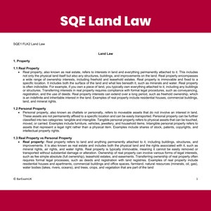 SQE Land Law SQE1 2025 FLK2 SRA Solicitors Qualifying Exam for Intending Solicitors of England and Wales