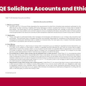 SQE Solicitors Accounts and Ethics SQE1 2025 FLK2 SRA Solicitors Qualifying Exam for Intending Solicitors of England and Wales