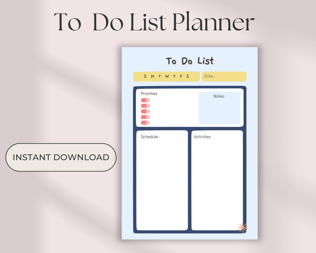 To-Do Liste zum Ausdrucken | Tagesablauf | Tägliche To Do Liste | To Do