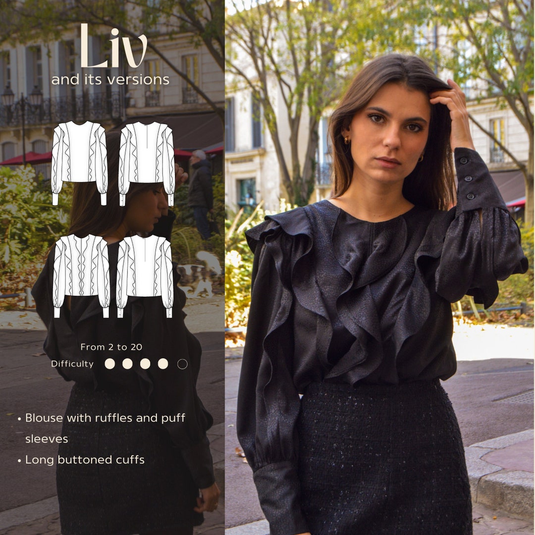 PDF Sewing Pattern for Women Liv Blouse - Multiple Variations - Evelyne ...