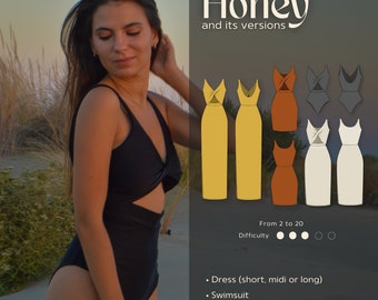 Schnittmuster Damen Kleid Badeanzug Honey Evelyne Patterns – PDF