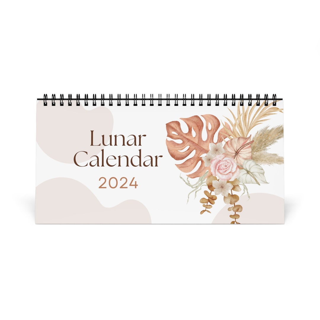 2024 Lunar Cycle Desk Calendar / New Moon to Full Moon Phases