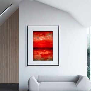 Red Wall Art Minimalist Style Printable Abstract Art Neutral Art Prints ...
