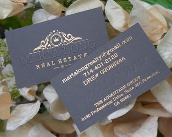 Embossed Hot Foil Business Cards: 500 GSM Luxury Cardstock (200 pcs)