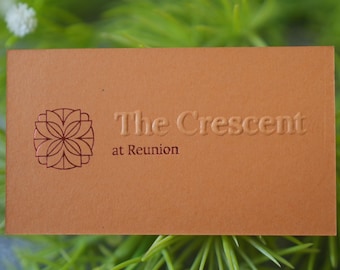 Embossed Logo Business Cards: Hot Foil Press, Thick 500 GSM Cardstock (100 pcs)