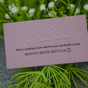 100 Oslo Old Rose Business Cards or Hang Tags | Luxury 500 GSM | Embossed Logo + Custom Die Hot Foil Press | Thick Uncoated Cardstock