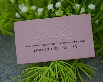 Embossed Rose Gold Foil Business Cards: Luxury 500 GSM Cardstock (100 pcs)