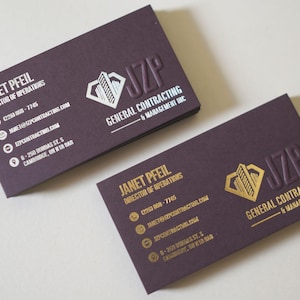 200 Pisa Portwine Business Cards or Hang Tags | Luxury 500 GSM | Embossed Logo + Custom Die Hot Foil Press | Thick Uncoated Cardstock