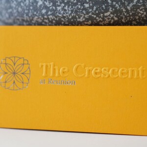 200 New York Yellow Business Cards or Hang Tags | Luxury 500 GSM | Embossed Logo + Custom Die Hot Foil Press | Thick Uncoated Cardstock