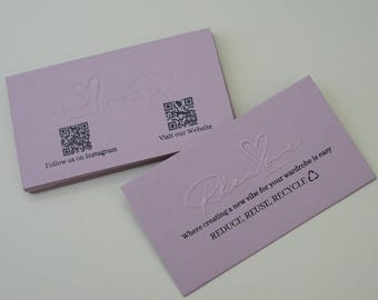Embossed Rose Gold Foil Business Cards: Thick 500 GSM Cardstock (200 pcs)