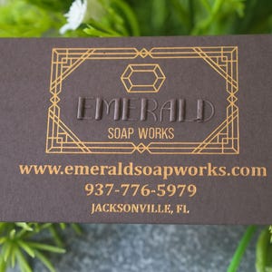 200 Baghdad Brown Business Cards or Hang Tags | Luxury 500 GSM | Embossed Logo + Custom Die Hot Foil Press | Thick Uncoated Cardstock