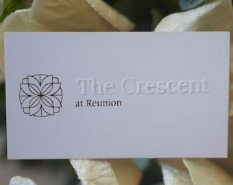 Embossed Logo Business Cards: Hot Foil Press, Thick 500 GSM Cardstock (100 Pcs)