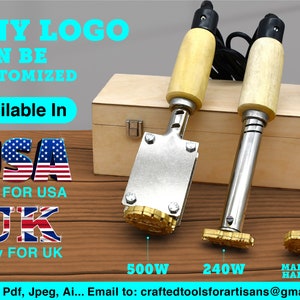 Custom Electric Wood Branding Iron: 240W/500W, UK/USA Plugs