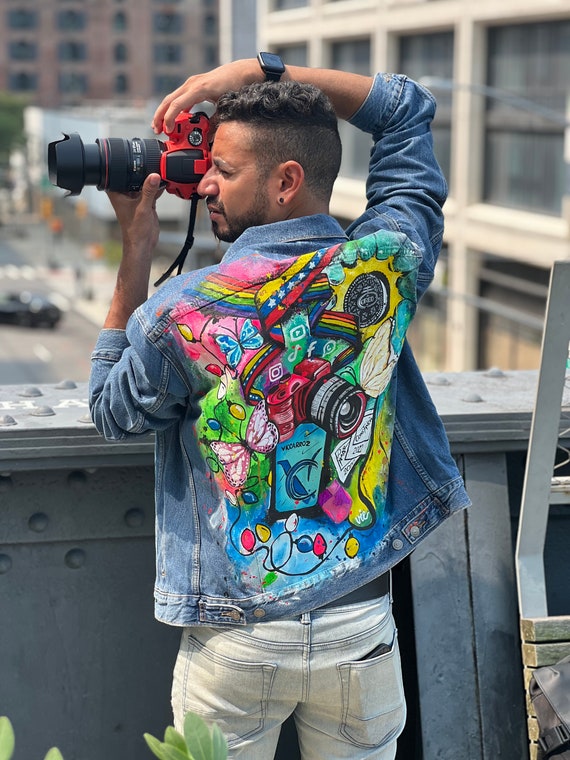Jeans Jacket Hand-painted, Differents Sizes, Pieces of Clothing