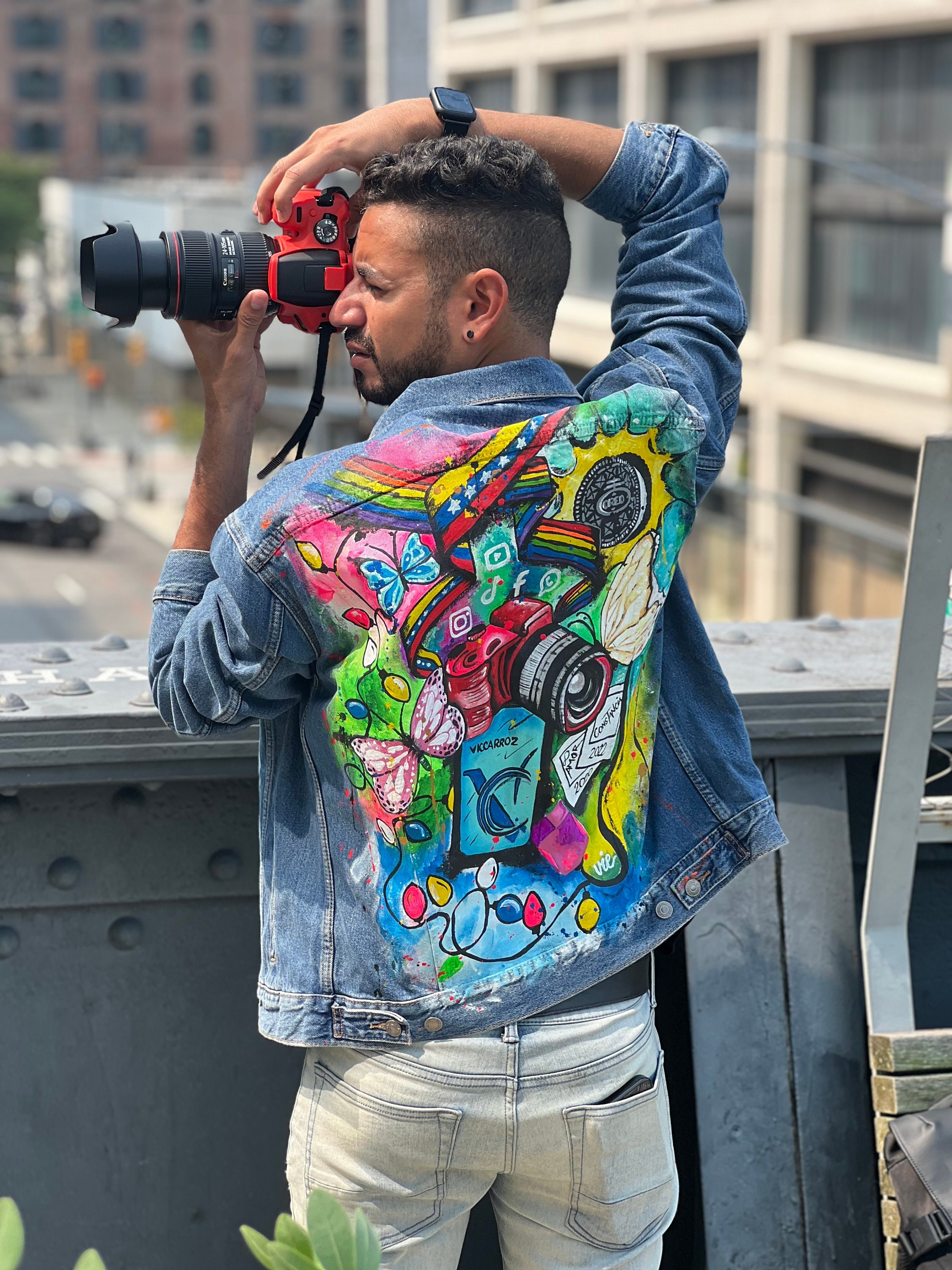 Jeans Jacket Hand-painted, Differents Sizes, Pieces of Clothing