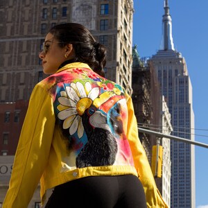 Jacket colorfull, hand-painted, hand-painted pieces of clothing, your personal story made into color, painted in acrylics, easy to wash