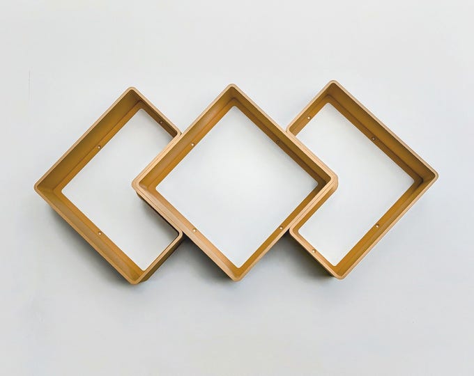 Square Floating Shelves COMBO | Minimalist Shelves | Mid-century Modern ...