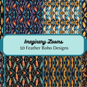 Boho Feathers Seamless Pattern Hippie Feather Clipart Boho 70s Background Bohemian Feathers Sublimation File Sublimate, 300dpi