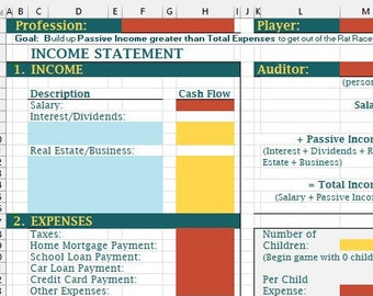 Rich Dad's Cashflow Game Calculator