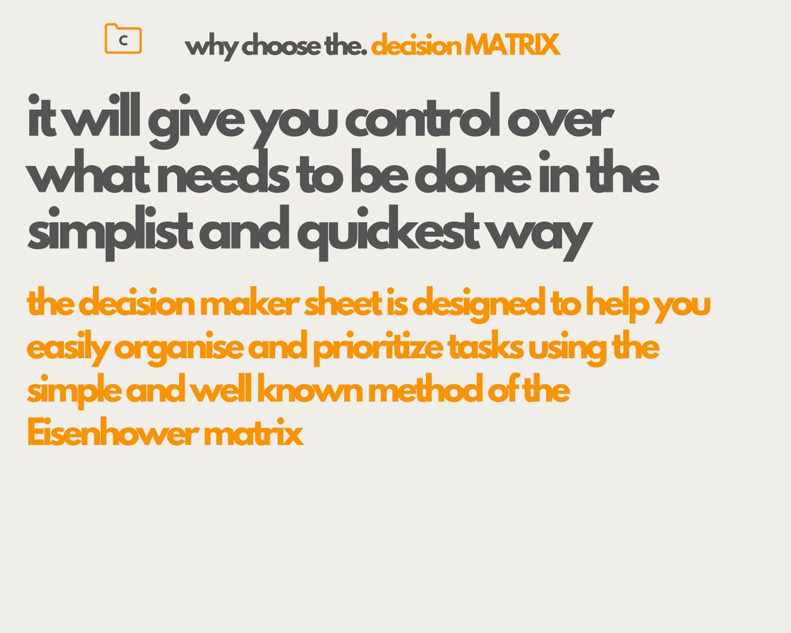 Decision Matrix: Simple Task Priority Tracker - Google Sheets Template - Etsy