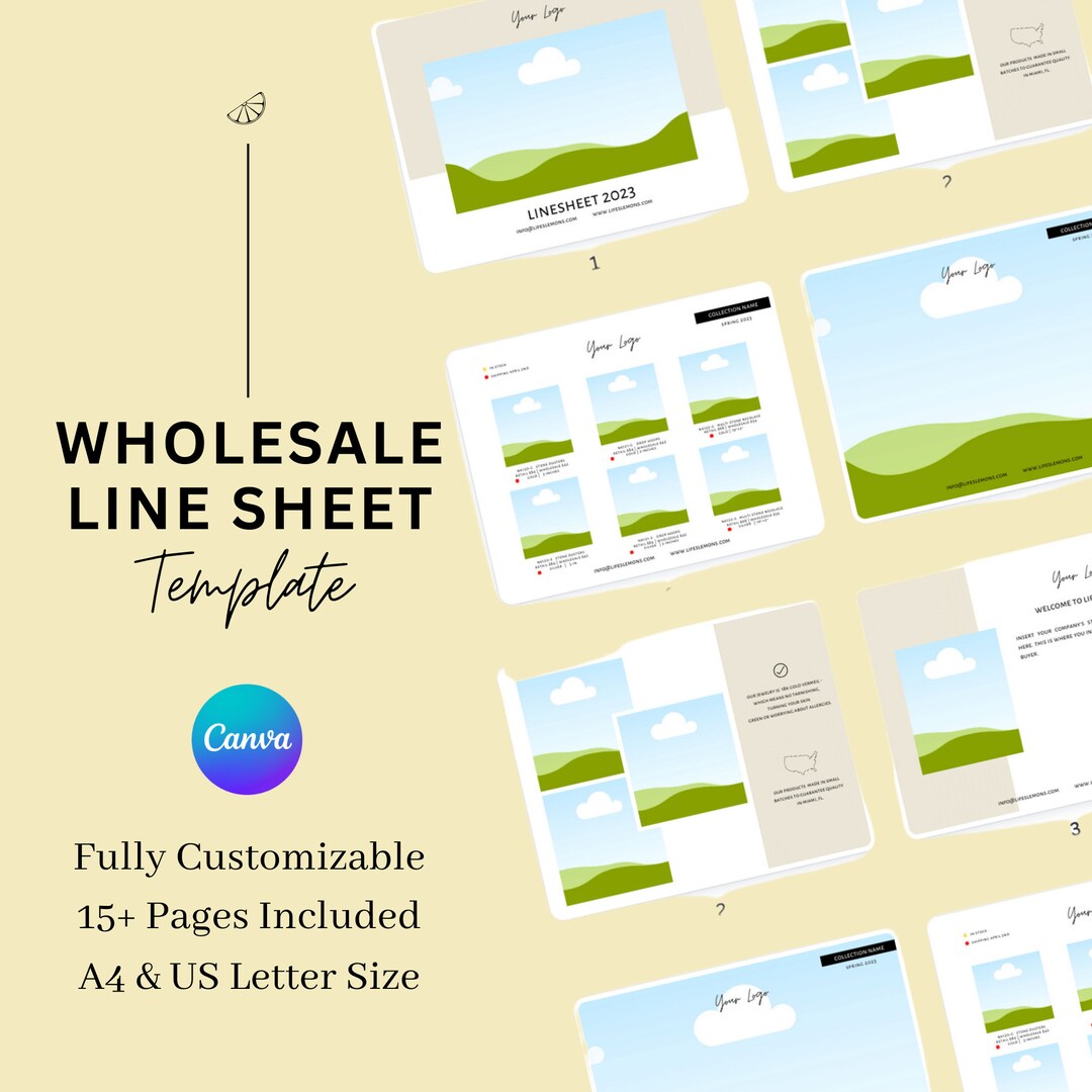 Wholesale Line Sheet Template Small Business Solutions Etsy