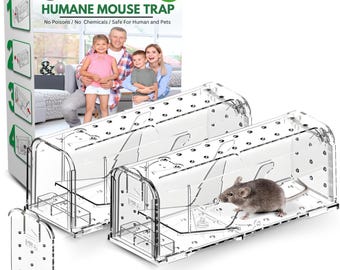 Trampa para ratones ELUXO Live Catch: trampa reutilizable para roedores de interior para captura y liberación humanitaria