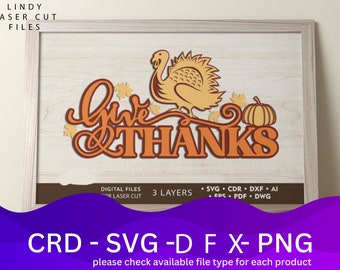 Thanksgiving Laser geschnittene Dateien Bundle SVG-Datei, Vektor-Design, Laser-Plan, Cnc-Muster, Laser geschnittene Modell Vorlage