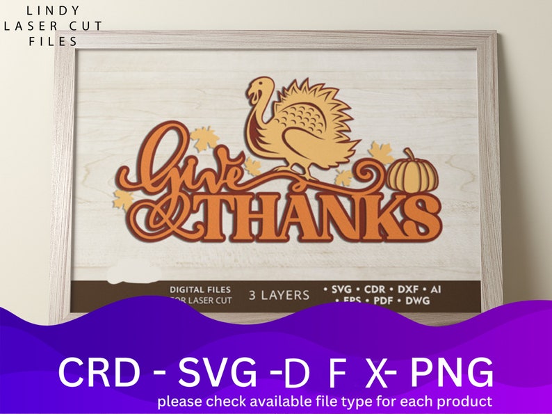 Thanksgiving Laser Cut Files Bundle SVG File Vector Design Etsy