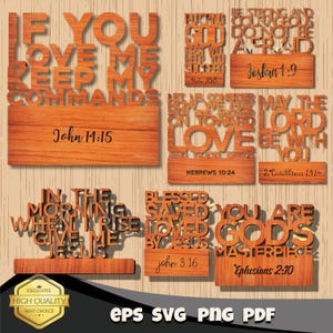 Stacking Bible Cut Files Bundle SVG File, 8 Vector Design, Plan Laser, Cnc Pattern, Laser Cut Model Template