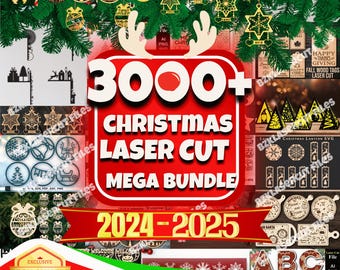Christmas Laser Cut Mega Bundle: Ornaments, Decorations (Digital Files)