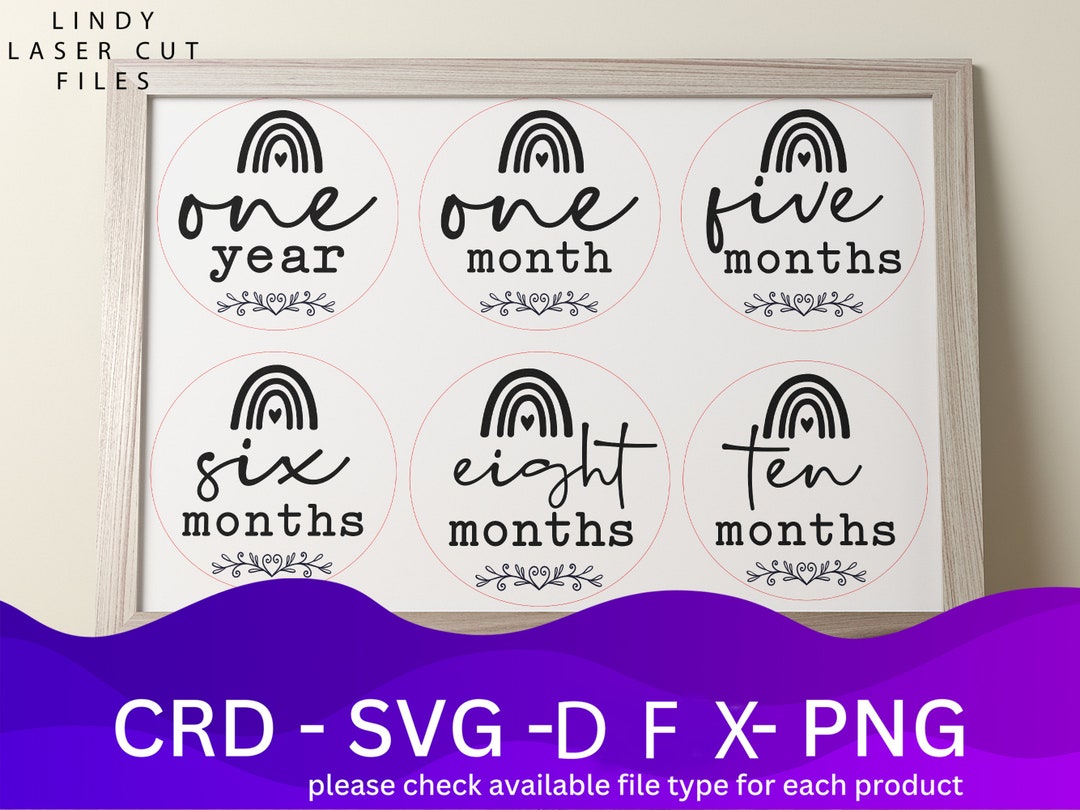 Baby Milestone Laser Cut Bundle DFX File, Vector Files, Plan Laser, Cnc