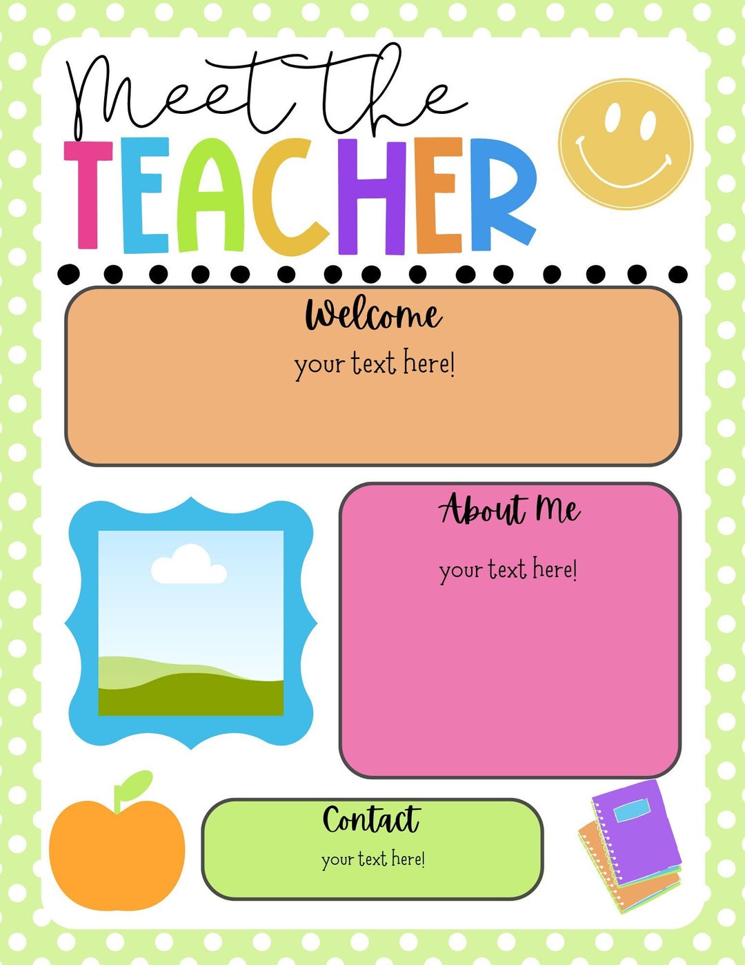 Meet the Teacher Editable Template, Meet the Teacher, Bright Colors ...