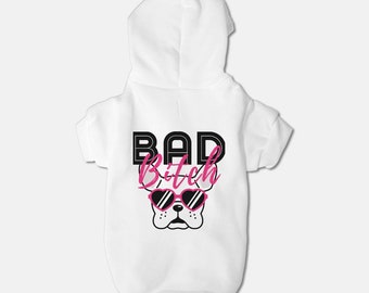 Bad Bitch Small Breed Pet Hoodie, dog shirt, dog tee, dog clothes, dog outfit, pet outfit, pet clothing, pet hoodie, pets accessories