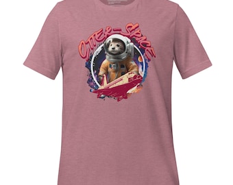 Otter-Space Rundhals T-Shirt - Geschenk für Otter Liebhaber - Otter Shirt - Süßes Otter Shirt - Tierliebhaber Geschenk - Tierkunst - Lustiges Tier Shirt