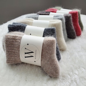 Plain Fuzzy Fluffy Angora Wool winter warm and soft women's socks, High Quality Christmas gift
