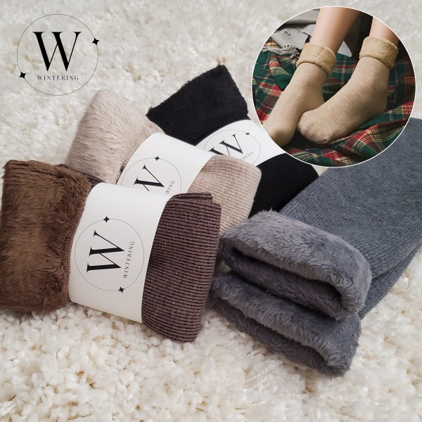 Fleece winter warm and soft women's socks, High Quality Christmas gift