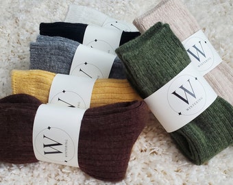 Ribbed Wool Cashmere winter warm and soft women's socks, High Quality Christmas gift