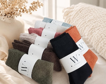 Plain Wool Cashmere winter warm and soft women's socks, High Quality Christmas gift