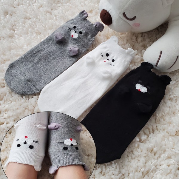 Cute and Funny Seal 3D Textured Women's Cotton ankle socks Set