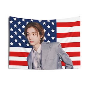 BoyNextDoor Leehan Violently Handsome Photo Flag Banner, Leehan American Tapestry,  Boy Next Door earth wind and fire