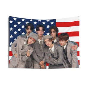 BoyNextDoor Group Photoshoot Flag Banner, BoyNextDoor American Tapestry, Boy Next Door One and Only, Boy Next Door earth wind and fire