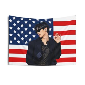 The Boyz Juyeon Sexy American Flag, The Boyz Concert Banner, The Boyz Kpop Flag,  The Boyz Trigger, The Boyz 100Red, The B Land