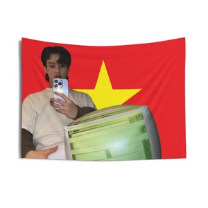 Nct Mark Lee with a Lightstick Photo Vietnam Flag, Nct Concert Banner, Nct Kpop Flag, Nct 127, Nct Candy Factory, NCT Tour 2025