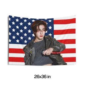 BoyNextDoor Leehan Abs Flag Banner, Leehan American Tapestry, Boy Next Door One and Only, Boy Next Door Serenade