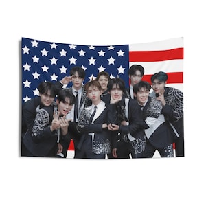 ZB1 Members in Suit American Flag, Zerobaseone Concert Banner, Zb1 Kpop Flag, Zerobaseone Good So Bad, Zerobaseone Timeless World